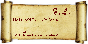Hrivnák Lúcia névjegykártya